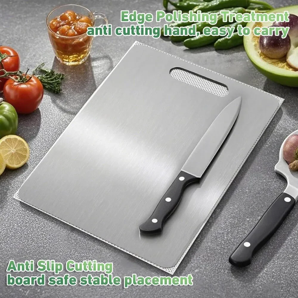 Titanium Cutting Board 12x9 – Pure, Non-Toxic, Reversible & Easy to Clean